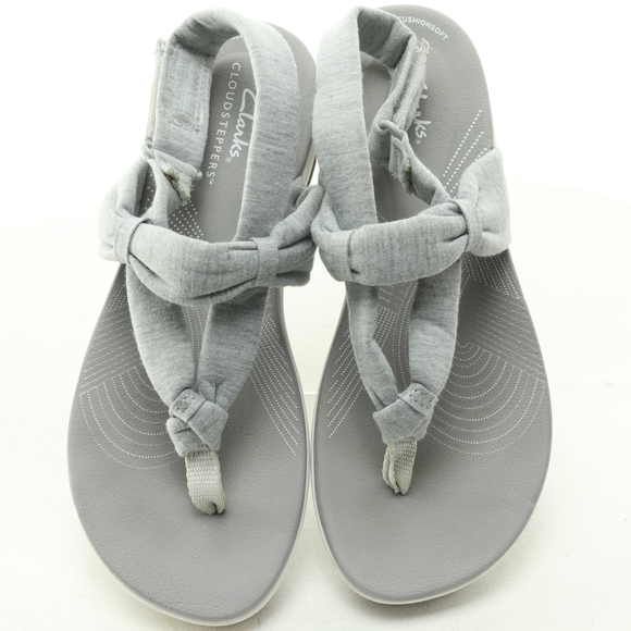 Clarks Cloudsteppers Arla Nicole Sandals Women 6.5 Gray/White - Picture 12 of 16